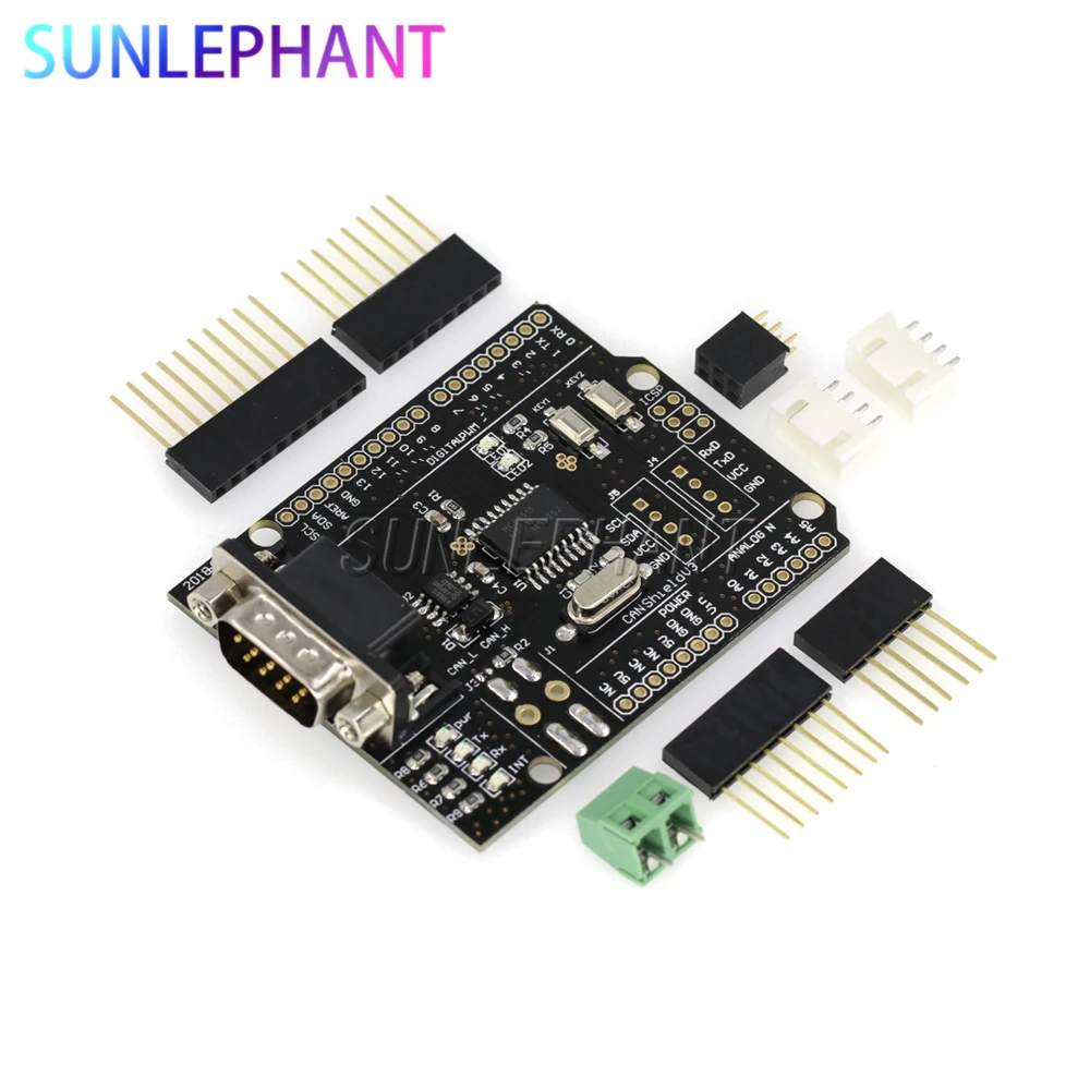 MCP2515 подключению CAN-шины Щит Модуль SUB-D разъем Стандартный UART IIC SPI светодиодный