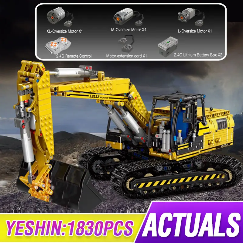 Mould King 20007 Technical Car Toys Compatible with 8043 Motorized Excavator Model Building Blocks Bricks Kids Christmas Gifts