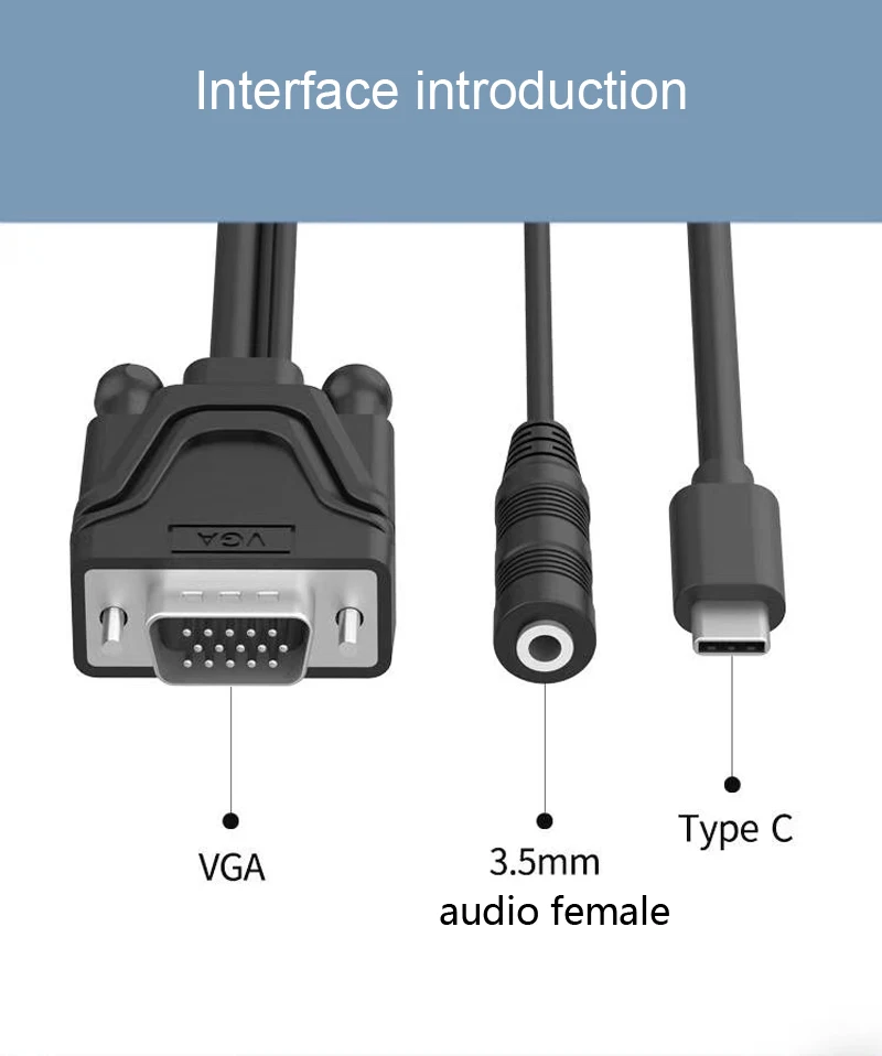 USB C Тип C к VGA ТВ с 3,5 мм аудио адаптер USB 3,1 USB-C видео конвертер кабель для Macbook Google ноутбук samsung S8 Note10