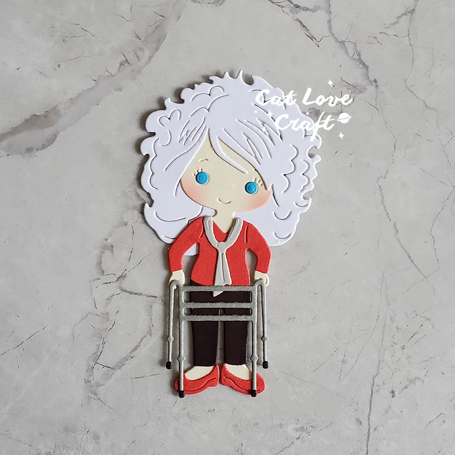 Catlove 노인 시리즈 금속 절단 다이 스크랩북 금형 스텐실 다이 컷 카드 만들기 DIY 공예 엠보싱 2021 년 새로운 다이