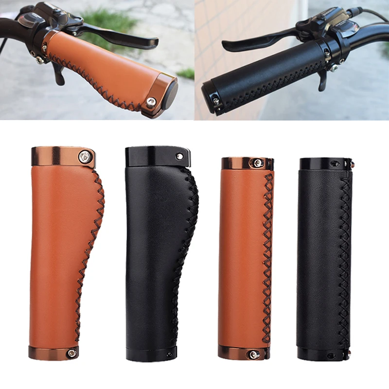 Rubber Bike Handlebar Grip Anti Skid Ergonomic Aluminum Alloy Soft