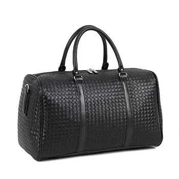 

Fashion PU Leather Woven Pattern Travel Bag Large Capacity Men Women Shoulder Bags Business Travel Bag Luggage Duffle Bag LGX86