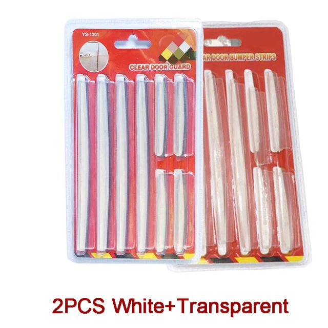 8pcs/set Car Door Side Edge Protector Strip Auto SUV Scrape Guard Bumper Handle Protective Cover Sticker Universal Auto Decal 2PCWhite Transparent