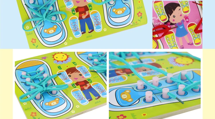 Игрушка для детей 2-6 лет, для раннего обучения, для обучения, для обучения обуви, шнурок, для детей