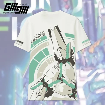 

Anime RX-0 GUNDAM Unicorn Cosplay Summer Men Women Student Short Sleeve T-shirt Tops Fashion Casual T shirt Tee