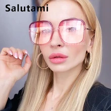 Анти-синий светильник, прозрачная розовая оправа для очков для женщин, новинка, брендовые прозрачные квадратные очки для мужчин, компьютерные большие тени, черные