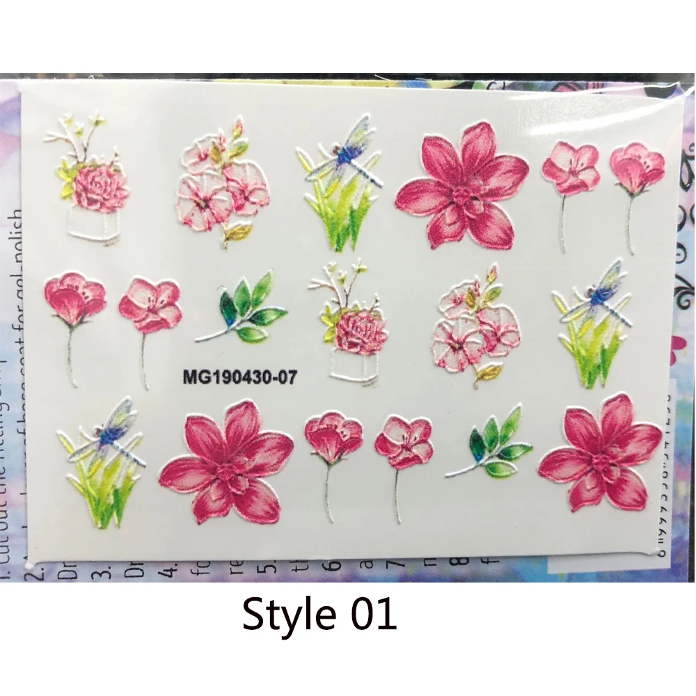 

Fashion 3D Engraved Natural bee Nail Sticker Nail Water Decals Acrylic Empaistic Nail Water Slide Decals DIY Nail Art Decoration