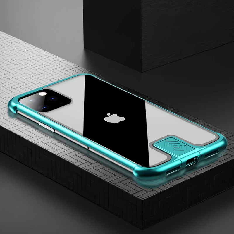 Металлический чехол из закаленного стекла для iPhone 7 8 Plus X XR XS Max HD прозрачный чехол безрамный чехол для телефона для iPhone 11 Pro Max чехол