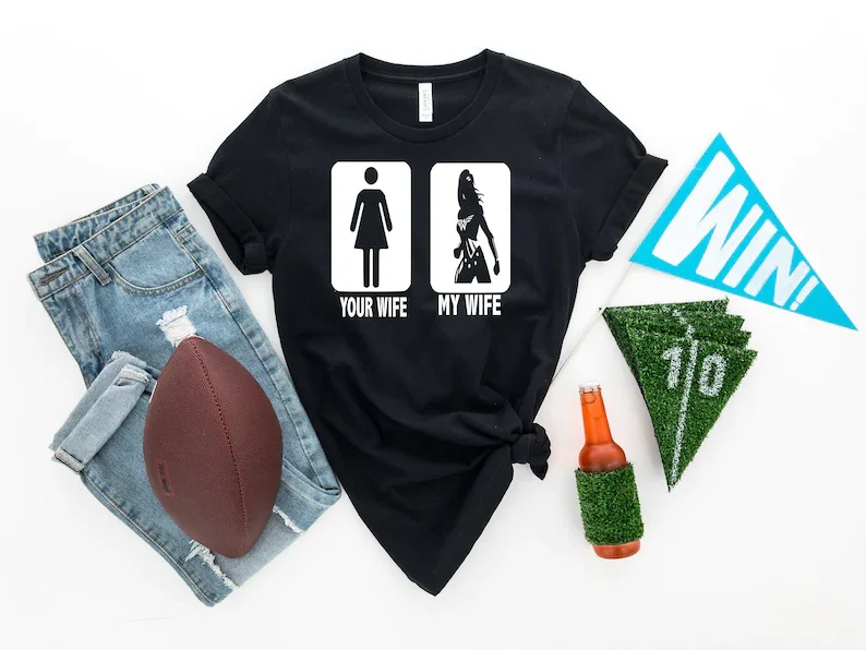 

Your Wife My Wife Shirt, Husband For Him For Love Fitness Funny Aesthetic Female Clothing Fashion 100% Cotton O Neck Casual y2k