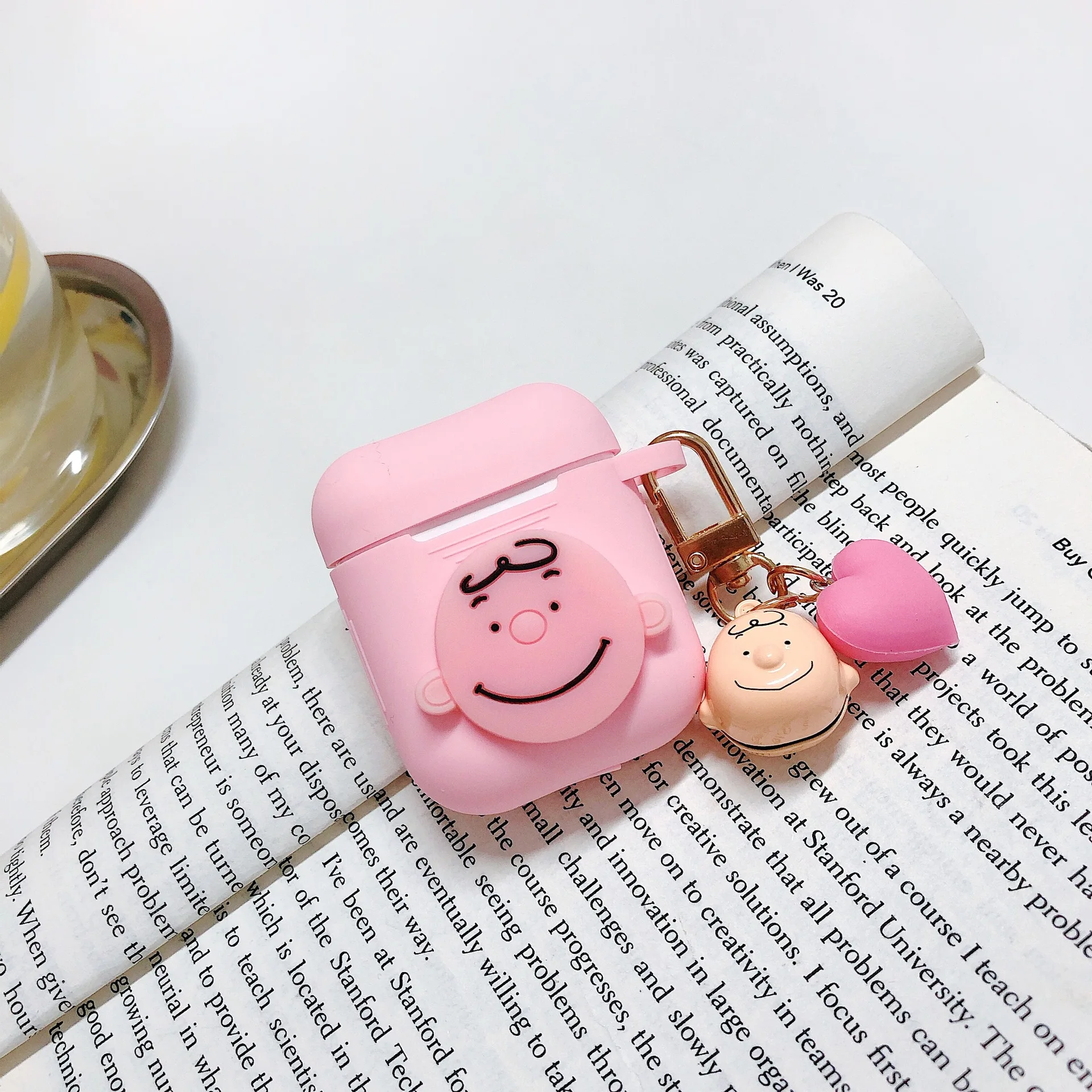 Мятного цвета Милый чехол для наушников для AirPods с мультяшным животным, сумка для ключей, беспроводные наушники, чехол, анти-шок для Apple Airpods 2, аксессуары - Цвет: Мятного цвета