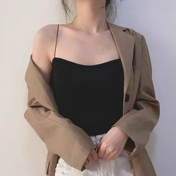 

Women Sling Tank Top Sexy Bra Top Breathable Chest Pad Wearing Underwear Thin Strap Beautiful Back Tube Top Bras