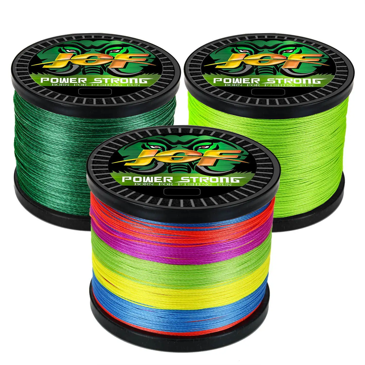 JOF X12 Strands Fishing Line Super Strong 500M 300M PE Braided Fishing  Japan Multifilament Line High Strength 12/9/4 Weaves