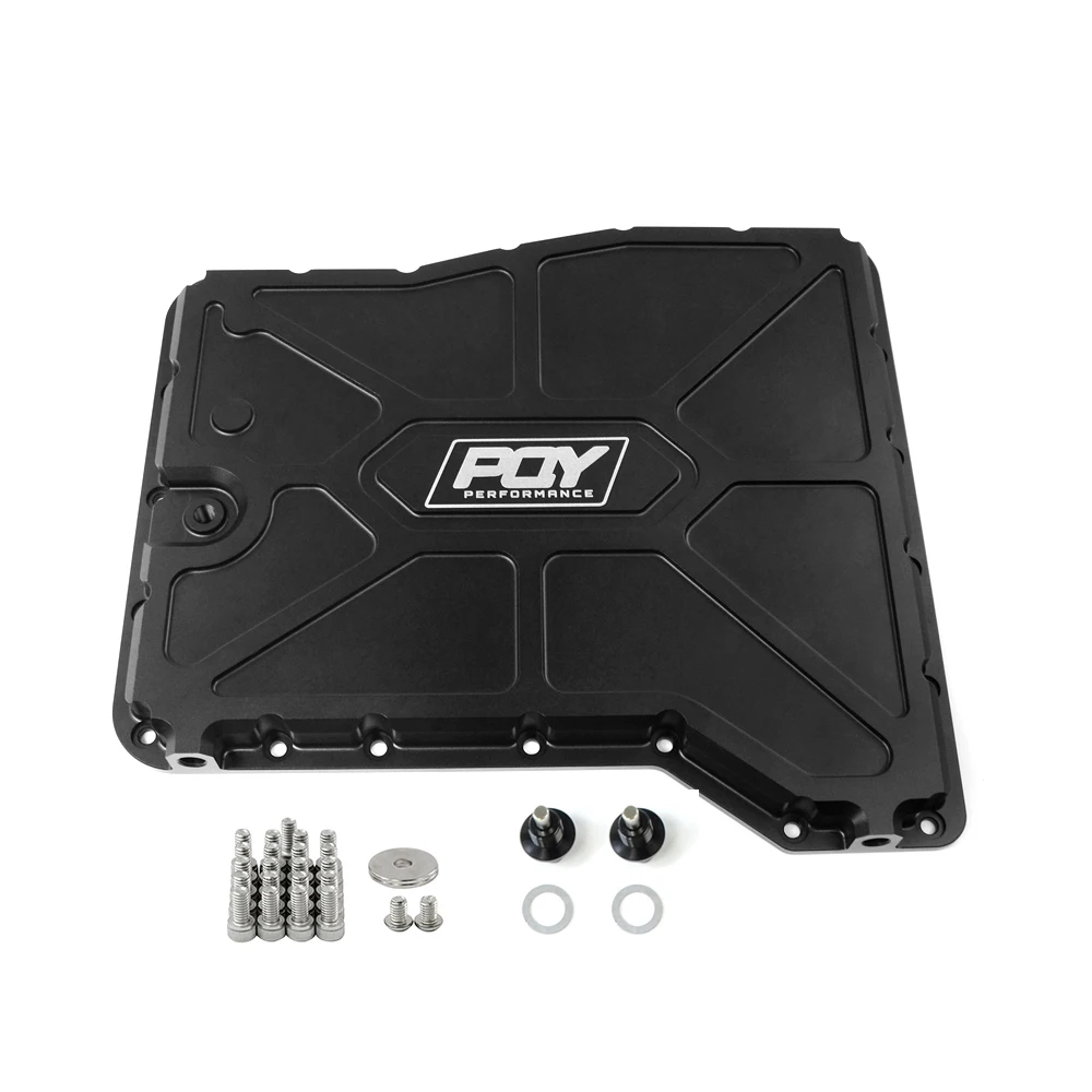 For 09-17 Nissan GTR R35 VR38DET GR6 Billet Finned Strength Transmission Oil Sump Pan New Alloy Aluminum Cooler Or Temp Sensor - Color: Black