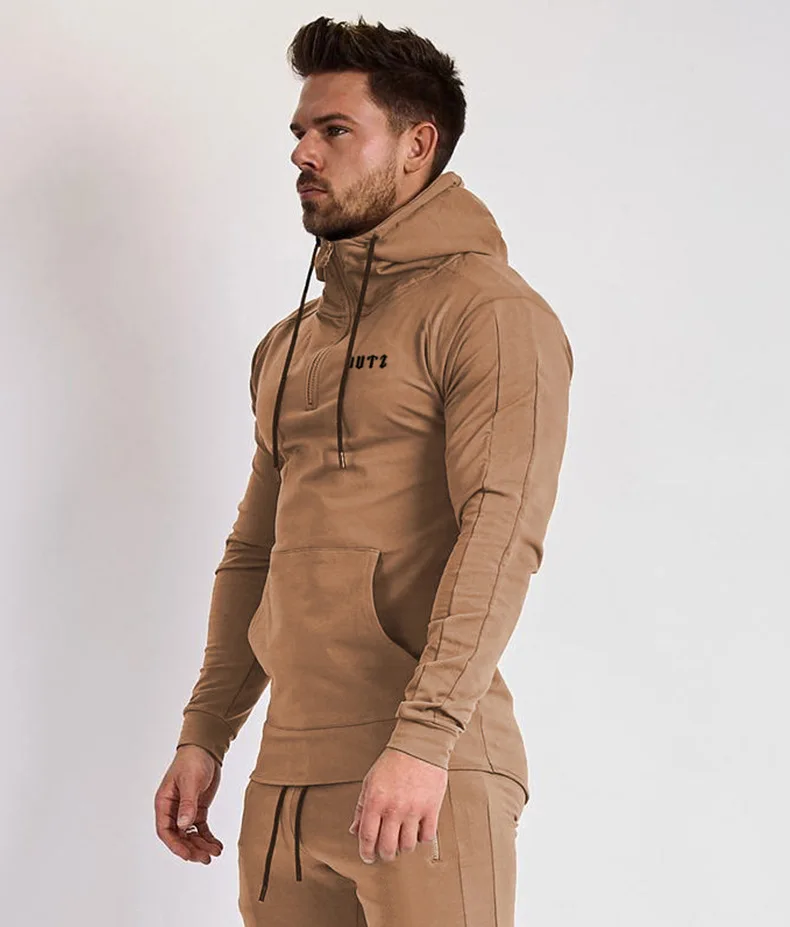Новые осенние мужские толстовки для тренировок с капюшоном одежда футболка для бодибилдинга теплая одежда хлопковые толстовки пуловер