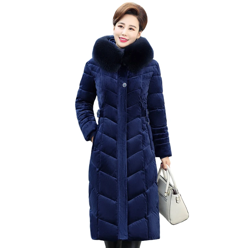 Высококачественная зимняя пуховая хлопковая куртка 2021 женское золотистое