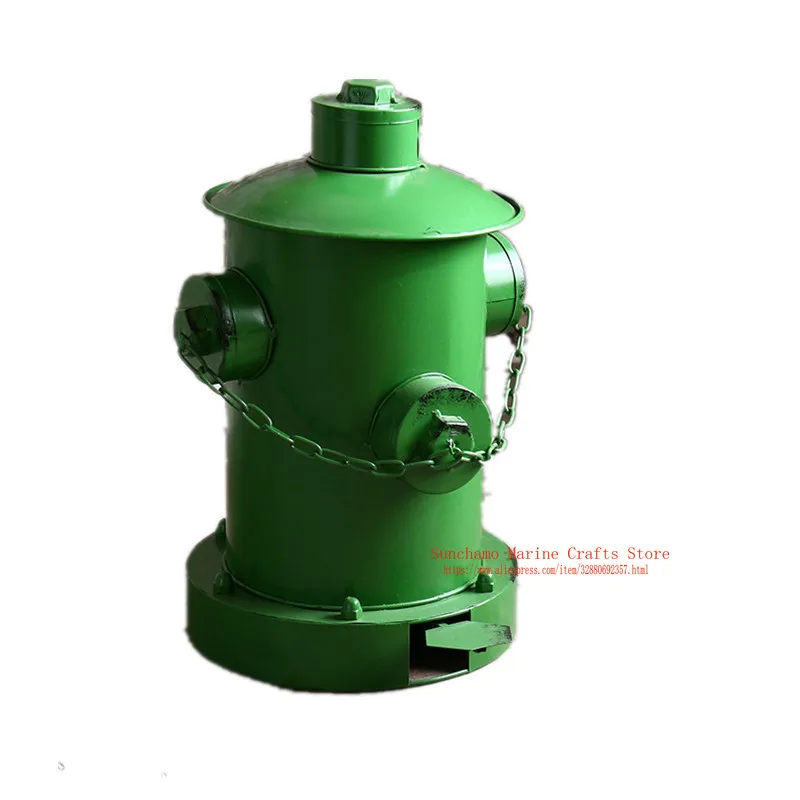 TYZY Pedal trash can creative wrought iron fire hydrant trash can garbage recycling station Retro industrial wind waste bin Bar coffee model decoration 39 /× 26CM