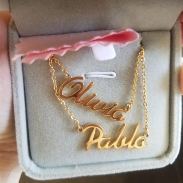 Custom Double Layered Name Necklaces 