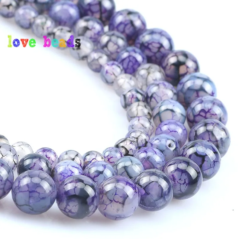 Perles pierre naturelle agate striée 10mm violet foncé