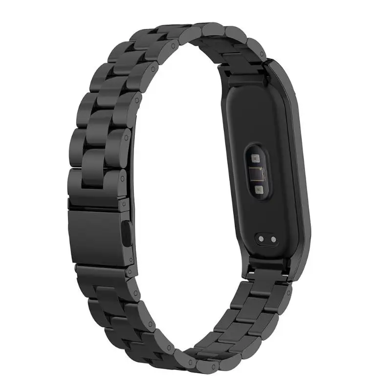 Браслет из нержавеющей стали с металлической рамой для Xiaomi Miband 3 4