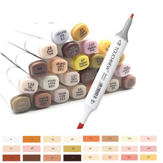 Touchnew Marker Skin Tones Art Markers Pen Artist Dual Headed Alcohol Based  Manga Brush Pen for