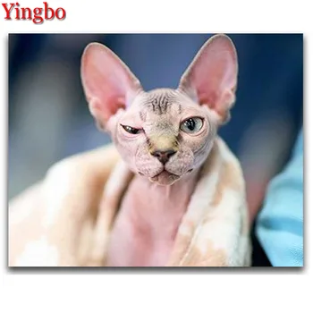 

diy diamond painting Full Square round cute kitten pet Diamond Mosaic Sphynx Cat 3D diamond Embroidery Cross Stitch Home Decor