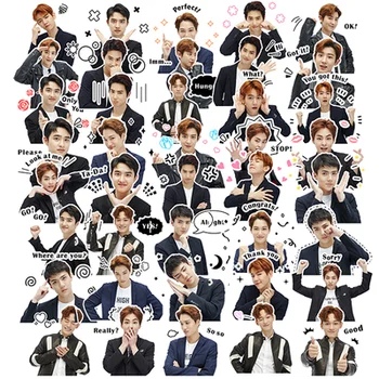 

40pcs EXO Korean idol expression pretty boys Scrapbooking Stickers Decorative Sticker DIY Photo Albums