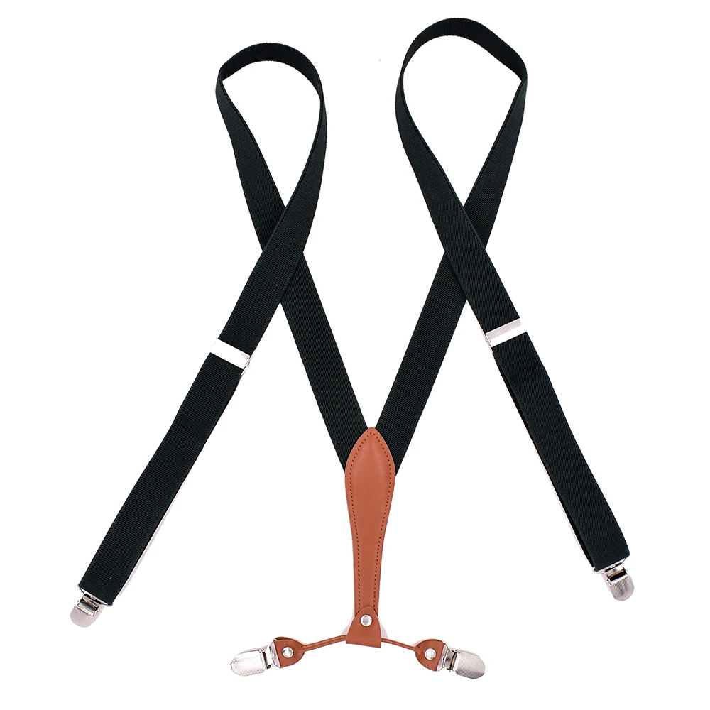 Fashion Suspenders for Men Women 2.5cm Wide X-back 4 Clips Adjustable Elastic Trouser Braces Straps Gifts for Dad Husband work suspenders