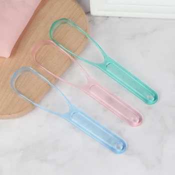 

1Pcs Food Grade Plastic Tongue Scraper Adult Tongue Cleaner Brush Oral Hygiene Dental Tongue Cleaning Brush Oral Care