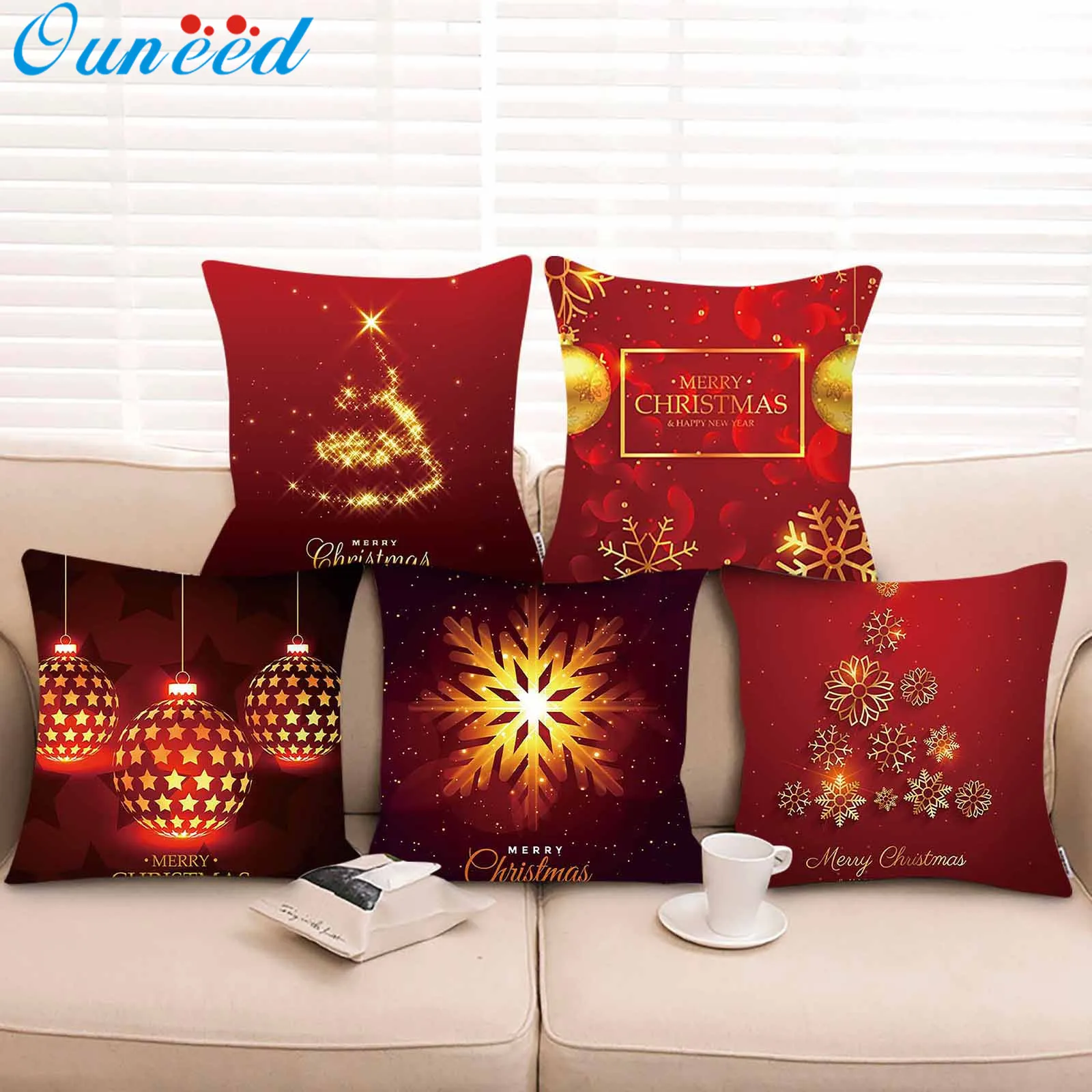 

Christmas prints Cotton Linen home decor sofa office pillow pillowcase Throw Pillow Case kussensloop almohada poszewka Drop Ship