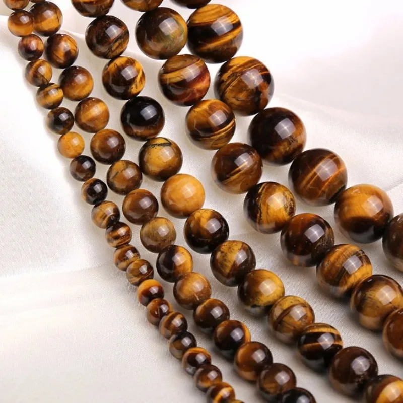 

Quality Yellow Tiger Eyer Natural Spacer Loose Bead for Jewelry Making DIY Bracelet Accessories ( Pick Size 4 6 8 10 Mm )
