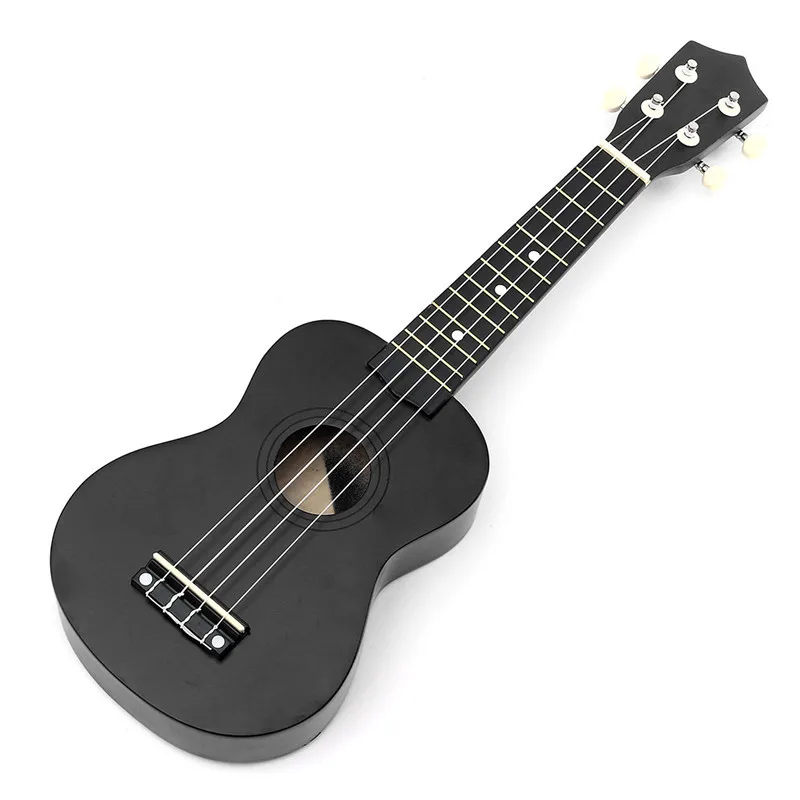 Новинка 21 дюйм 4 для навивки пружин Гавайская гитара Ukulele soprano Гавайский ели липа гитара ручной работы, детский подарок, Детская Гавайская гитара Музыкальные инструменты - Цвет: Черный