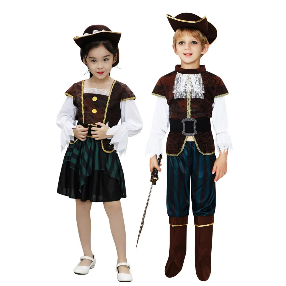 Umorden Fantasia Purim костюмы на Хэллоуин Детский Пиратский Костюм Corsair Buccaneer косплей для