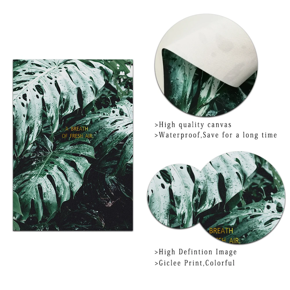 Scandinavian Picture Colorful Leaf plant Poster Nordic Botanical Canvas Print