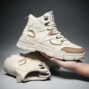 

Nice New Men Boots Ankle Rubber Military Combat Boots Men Sneakers Men Casual Shoes Outdoor Work Safety Boots Chaussure Homme