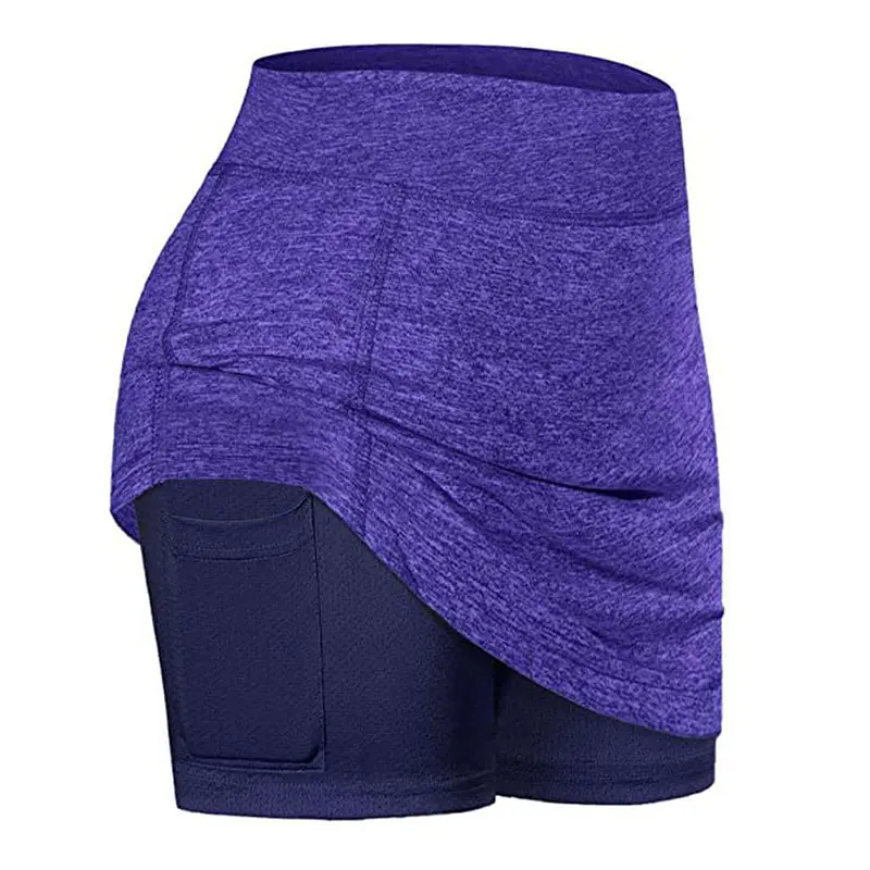 Women's Tennis Skirts Inner Shorts Elastic Sports Golves Skorts Phone Pockets NOV99