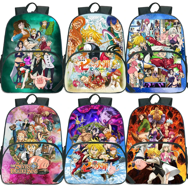 The Seven Deadly Sins Backpack for Students School Bags Kids Anime Rucksack Bookbags Boys Girls Cartoon Knapsack Unisex Bagpacks