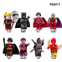Одна распродажа, строительные блоки, супергерои, кирпичи, Бэтмен, Супермен, Марсианский Охотник, Робин, флэш-фигурки, игрушки для детей, PG8211