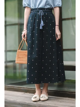 

Fans +3% Discount CYNTHIA Women Skirts Female Vintage Summer Tassel Belt Floral-printed Long Skirts