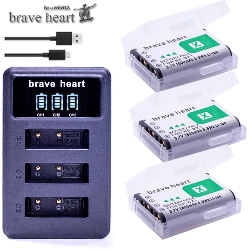 3x bateria NP BX1 NPBX1 NP-BX1 батарея+ 3 лота USB зарядное устройство для sony HDR-AS100v AS30 AS15 HX400 WX350 RX1 RX100 RX100iii M3 AS100V