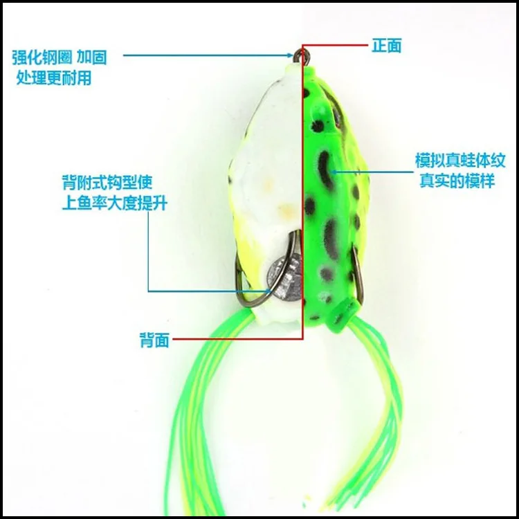 Модель Ray Frog двойной крючок с Barb Ray Frog Blackfish предназначен для уничтожения приманки