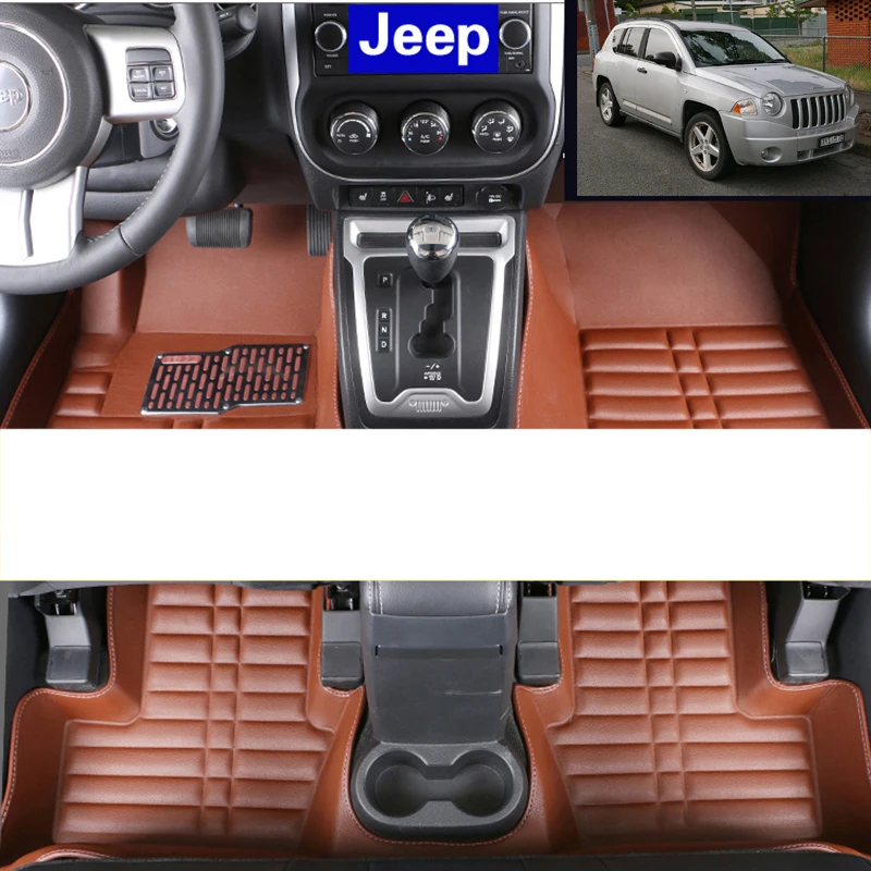 Lsrtw2017 Авто Стайлинг кожаные автомобильные коврики для Аксессуары jeep compass 2011 2012 2007