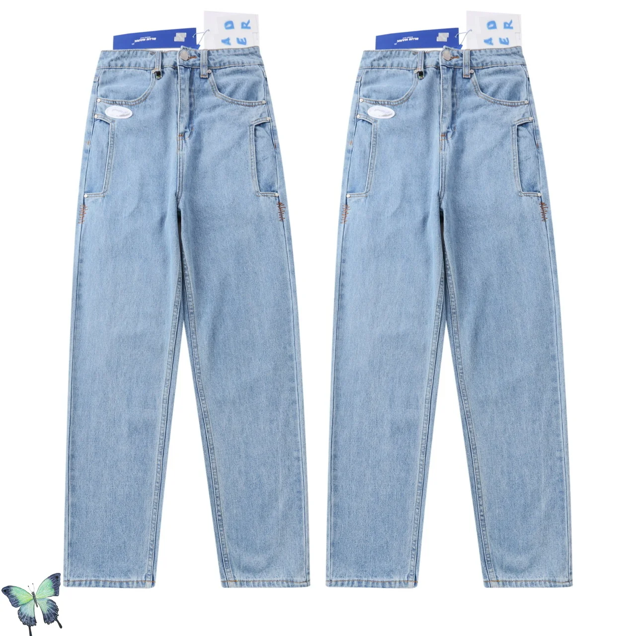 

Autumn Winter Ader Error Washed Slim Jeans Men Women Solid Color High Quality Adererror Casual All-match Jeans Fast Shipping