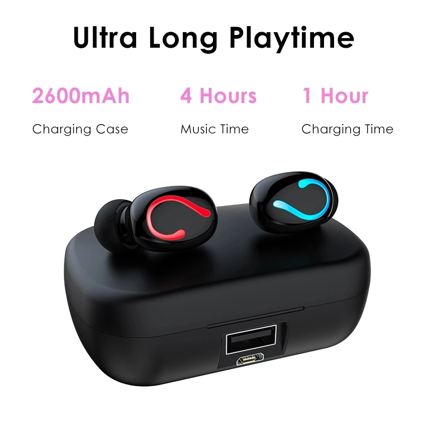 Q82 TWS Bluetooth 5,0 наушники с цифровым дисплеем мини Беспроводные Стерео Игровые наушники спортивные гарнитуры 2600 мАч зарядный чехол VS Q32