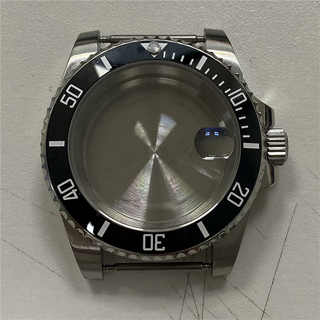 Sapphire Glass Watch Case Dual Color GMT Bezel Magnifying Glass Cover for NH35 Mechanical Movement Repair Parts