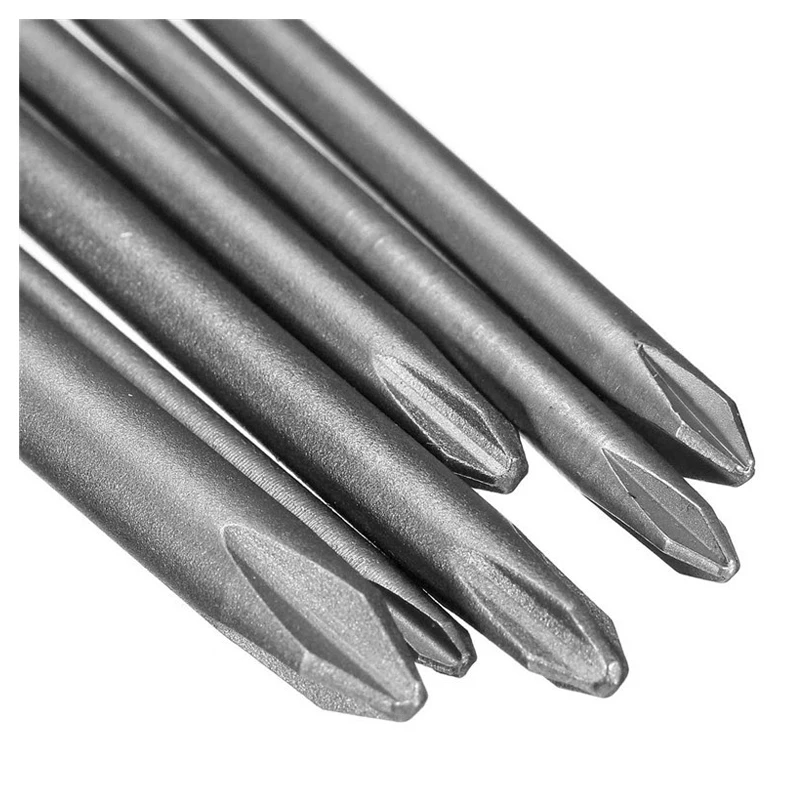 6Pcs Shank 1/4 inch S2 Steel 150mm Long Magnetic Hex Cross Head Screwdriver Bit Set