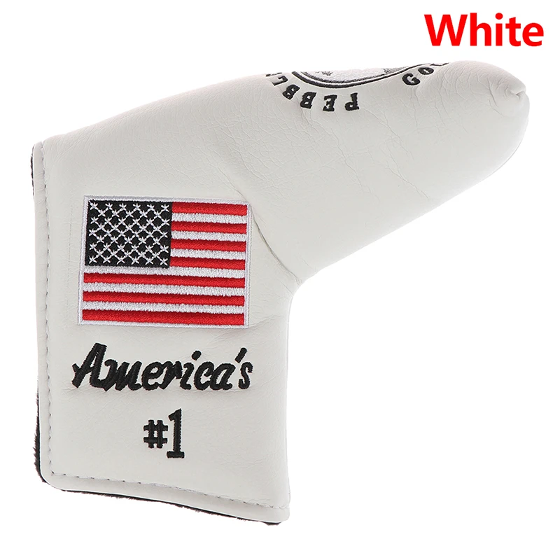 WT High Quality 1Pc America Flag Pebble Beach Golf Putter Head Cover Blade Putter Cover - Цвет: WT