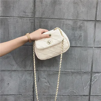 

Small Bag female 2020 new messenger bag fashion shell twist lock Korean long chain shoulder bag female crossbody bags for women