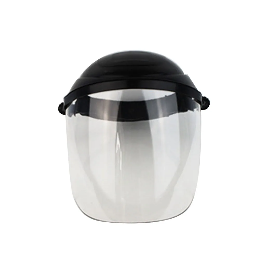 Transparent Welding Helmet Guard Portabe Full Face PC Head-mounted Practical Anti Splash Protective Mask Hat Tool Electric Brush Cutter - Color: Transparent