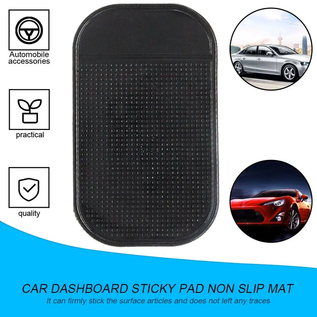 13 X 7cm Noir Tapis Collant Anti-glisse En Silicone Pour Voiture 5