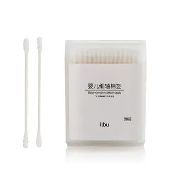 

200Pcs Absorbent Cotton Swabs Adult Kids Double Ended Sterile Paper Sticks Round Spiral Tip Ear Cleaning Buds Beauty Makeup Tool